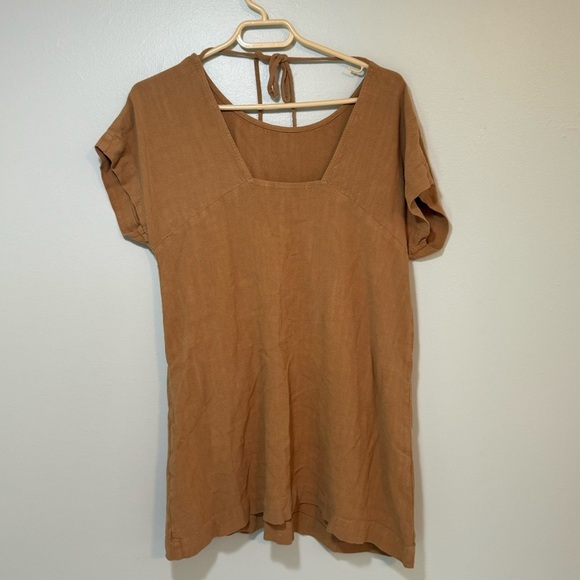 Women’s Size Medium Lavender Sketch Brown/Tan Dress With Pockets - Picture 2 of 7